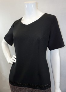 Sukienka mini czarna wzór pasy połysk