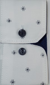 Koszula męska długi rękaw SLIM REGULAR granatowy drobny wzór