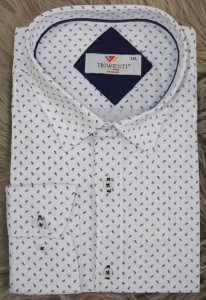 Koszula męska długi rękaw REGULAR granatowy drobny wzór 