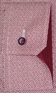 Koszula męska długi rękaw SLIM bordowa w kwiatki