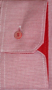 Koszula męska długi rękaw SLIM czerwona wzór pepitka