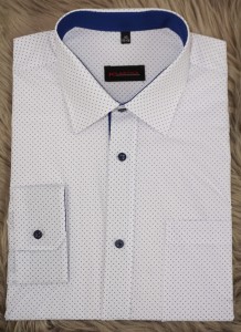 Koszula męska długi rękaw KLASYCZNA niebieska kropka (45-50)