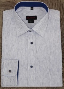 Koszula męska długi rękaw SLIM niebieski jeans (37-44)