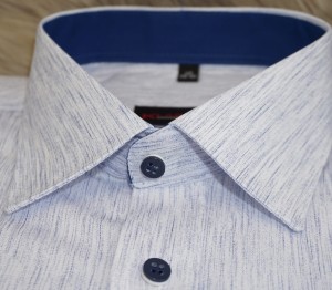 Koszula męska długi rękaw SLIM niebieski jeans (37-44)