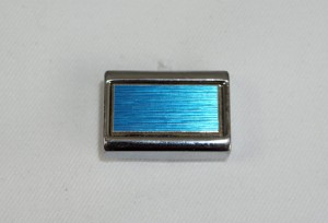 Spinki do mankietów z niebieskim wypełnieniem prostokąty