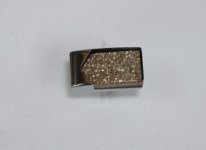 Spinki do mankietów złoty brokat wypełnienie prostokąty