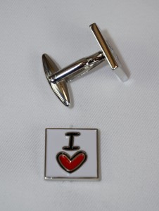 Spinki do mankietów personalizowane ILOVEYOU