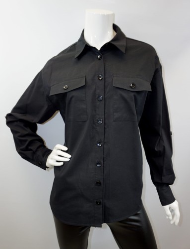 Damska koszula długi rękaw asymetryczna D08D1323