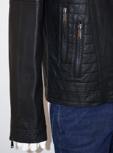 Kurtka męska eko skóra podwójne kieszenie