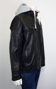 Kurtka męska eko skóra z kapturem
