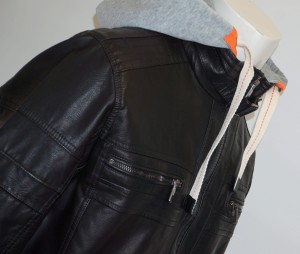 Kurtka męska eko skóra z kapturem