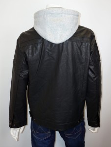 Kurtka męska eko skóra z kapturem